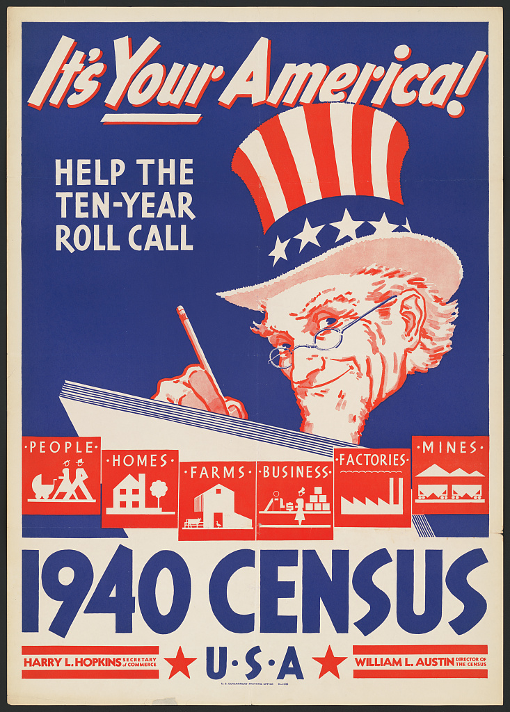 Poster encouraging Americans to participate in the 1940 census