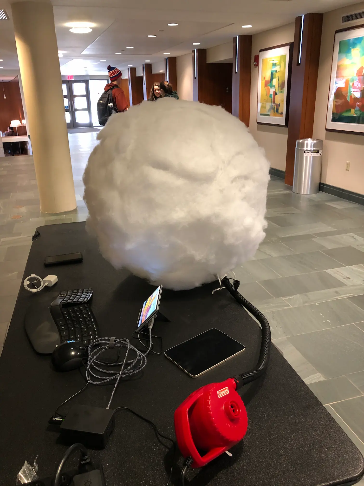 The cloud application and attachment set up in the Casperson Student Center.
